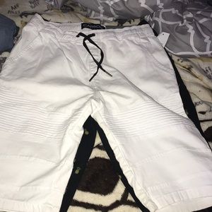 White mens jogger shorts